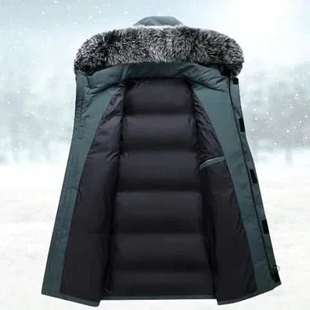 Men's Water-Repellent Long Hooded Winter Parka