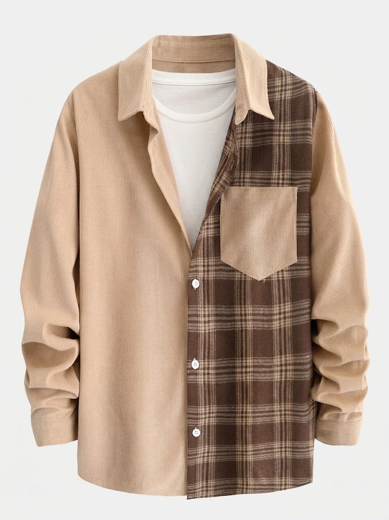 Men's Corduroy Button Shirt and Jogger Pants Set