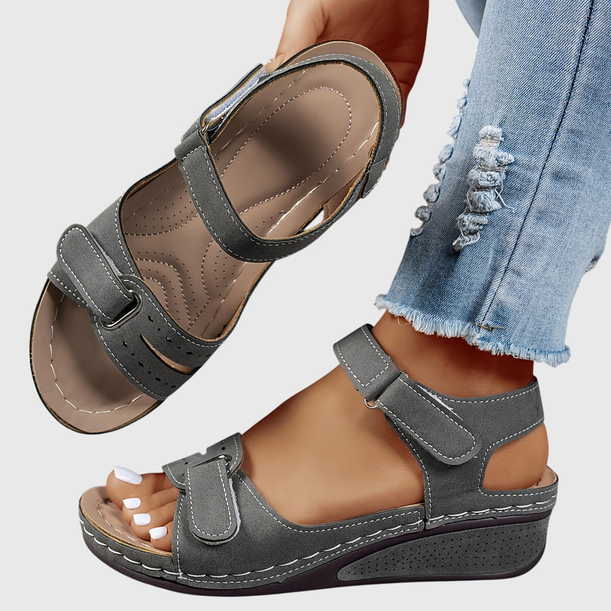 Women's Orthopedic Stretch Comfort Sandals - Gray