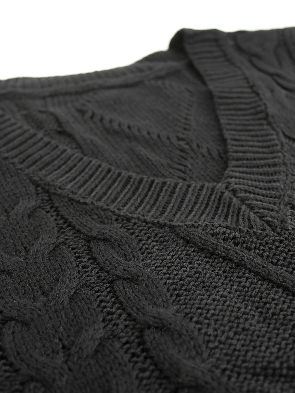 Women's Cable-Knit V-Neck Sweater Vest