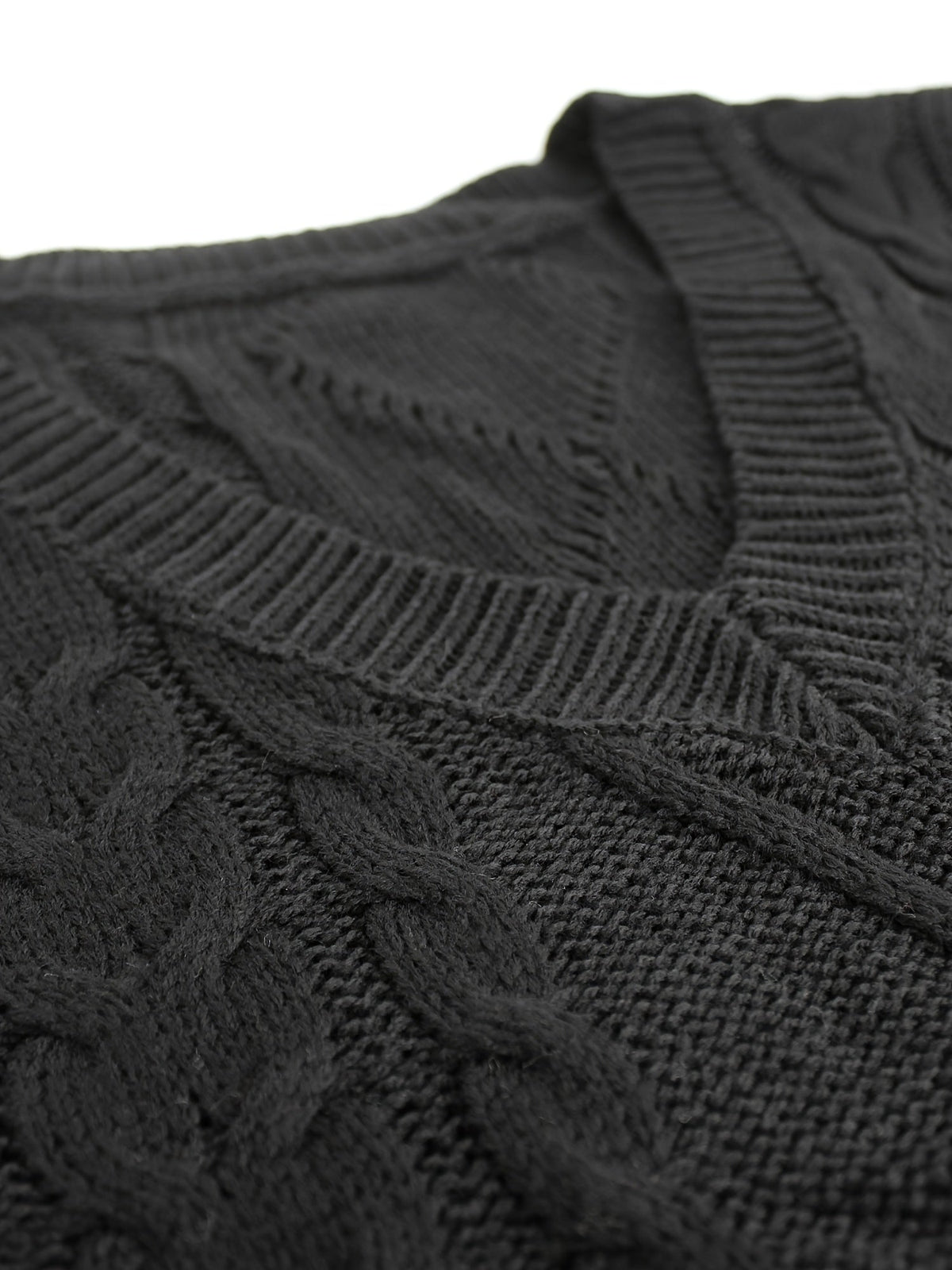 Women's Cable-Knit V-Neck Sweater Vest