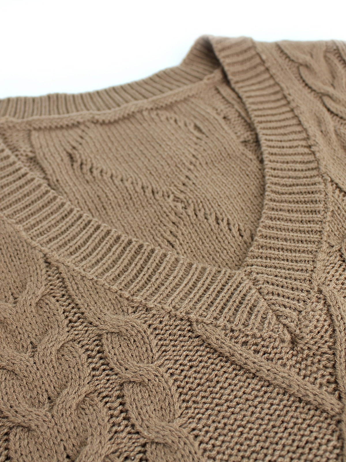 Women's Cable-Knit V-Neck Sweater Vest