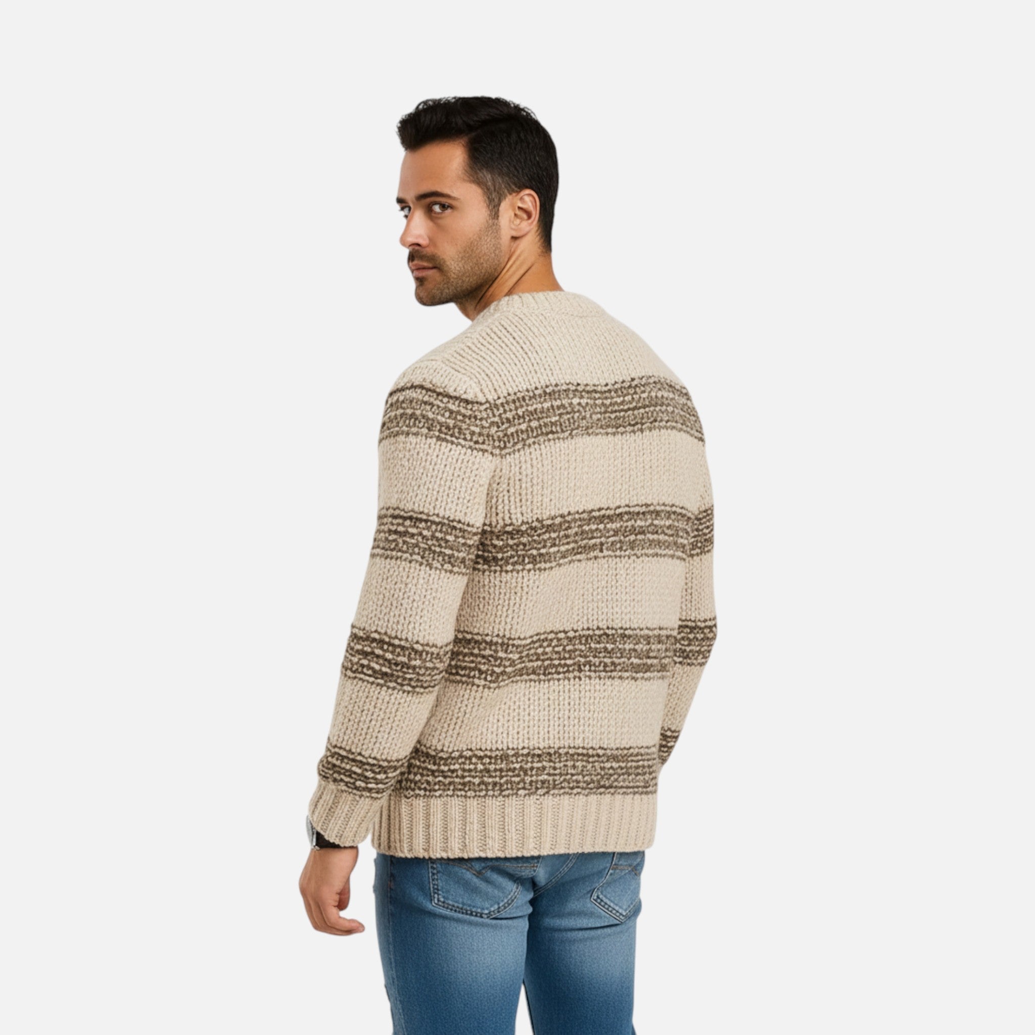 Men's Crew Neck Mid-Weight Winter Pullover Sweater