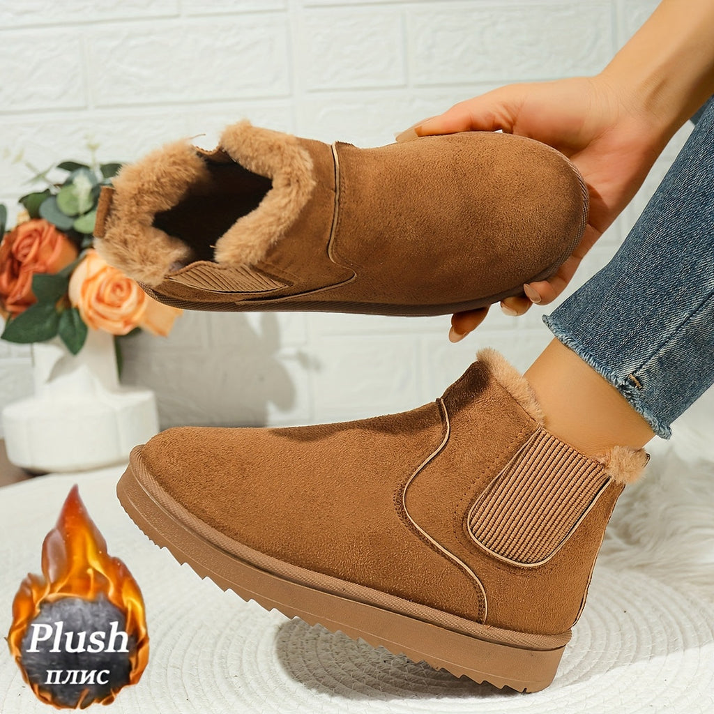 Women's Plush Platform Ankle Boots