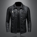 Men's Vintage Leather Jacket - Black