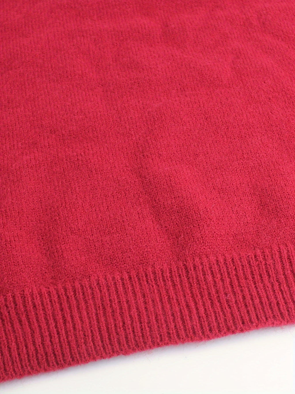 Women's Ribbed Round Neck Sweater with Striped Cuffs