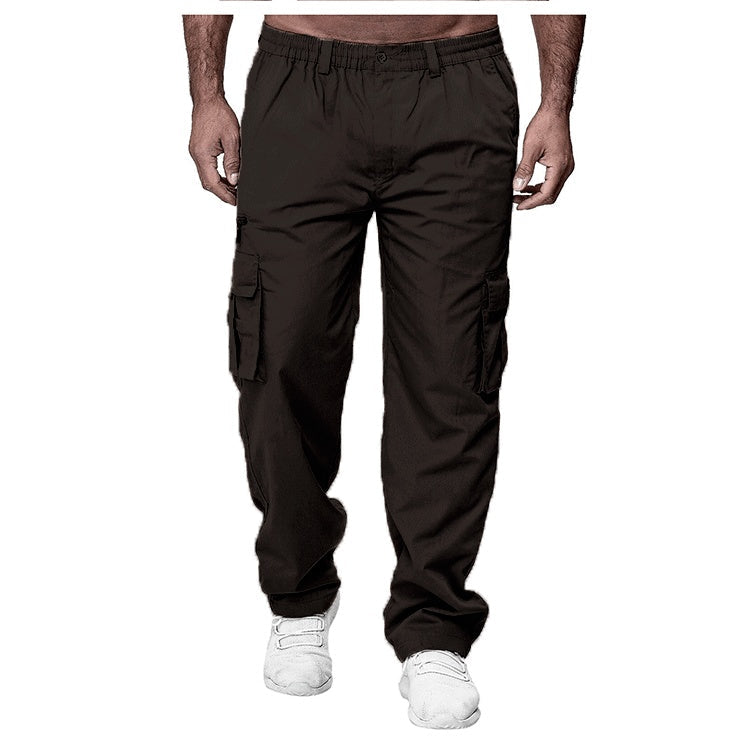 Men's Utility Cargo Trousers - Dark Brown