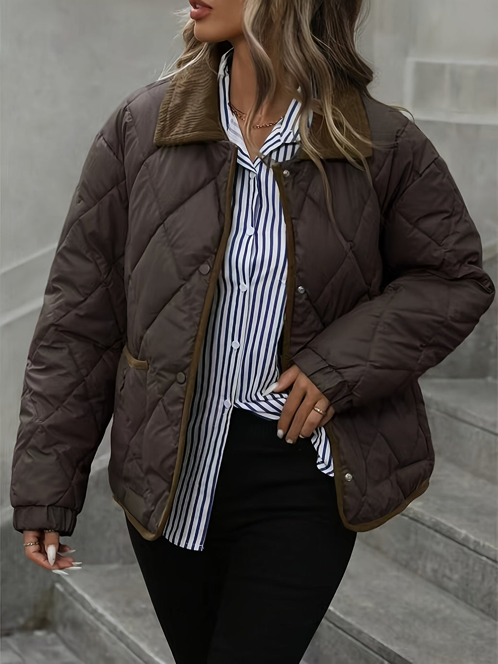 Women's Diamond-Quilted Padded Jacket