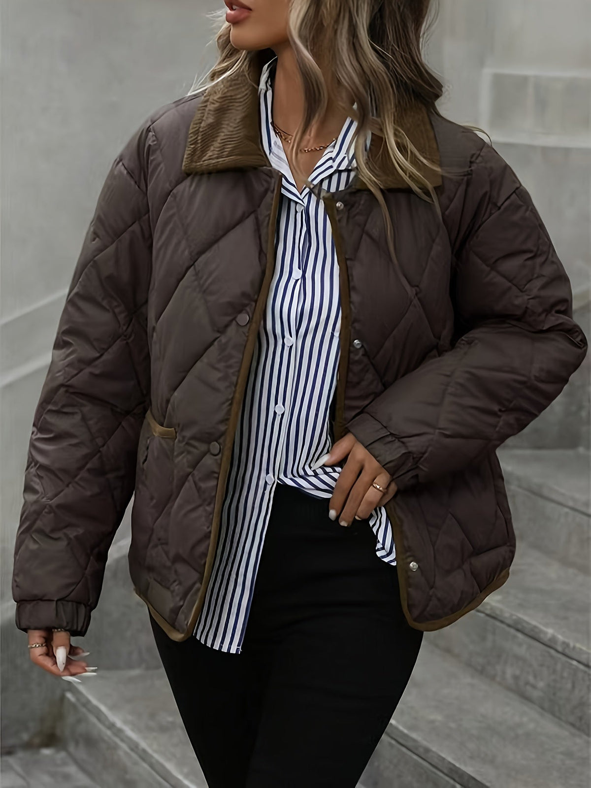 Women's Diamond-Quilted Padded Jacket