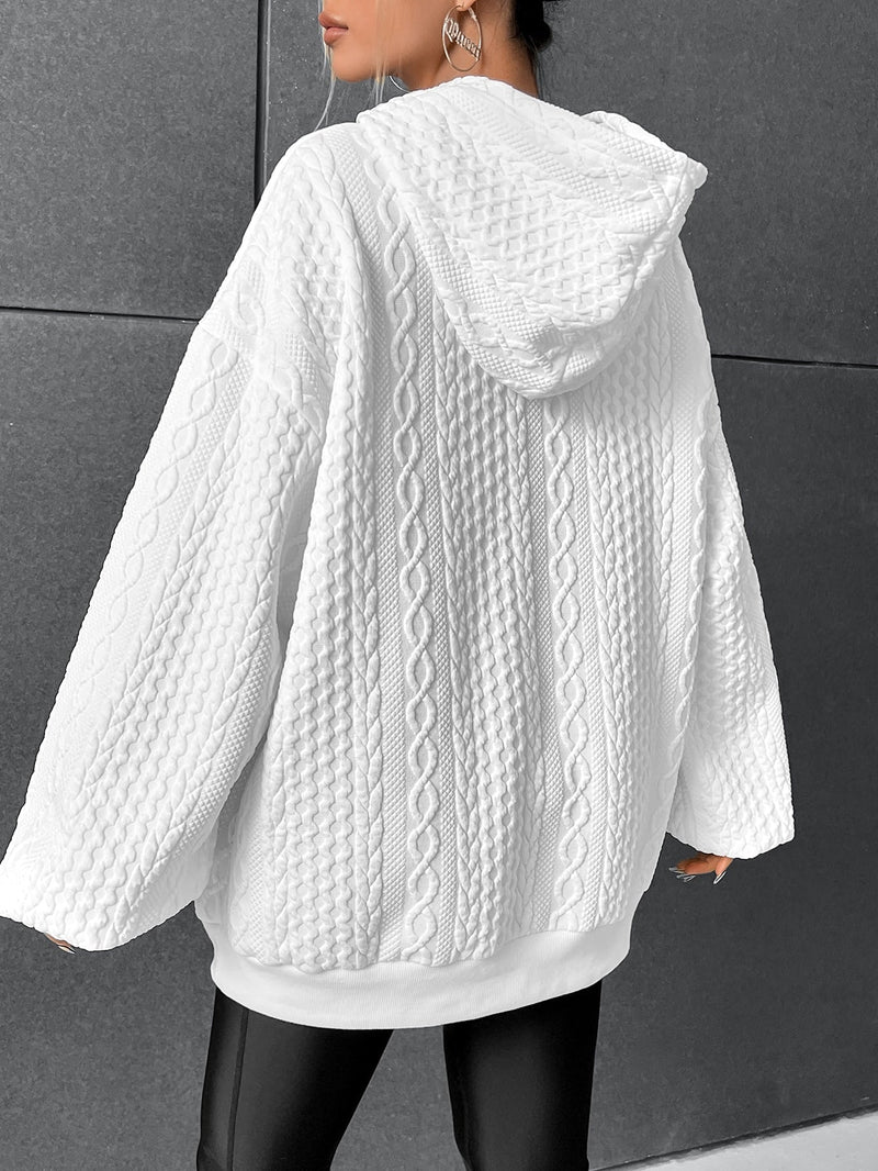 Women's Oversized Drawstring Hoodie with Front Pocket