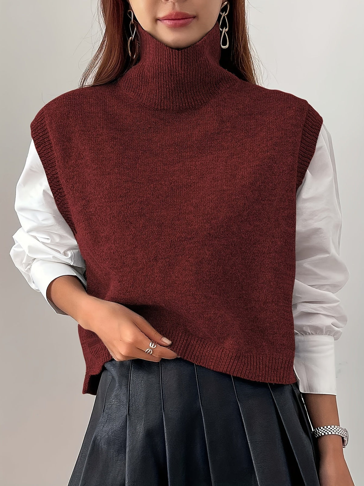 Women's High-Neck Sweater Vest