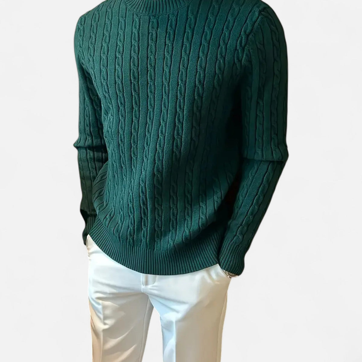 Men's Ribbed Knit Crew Sweater