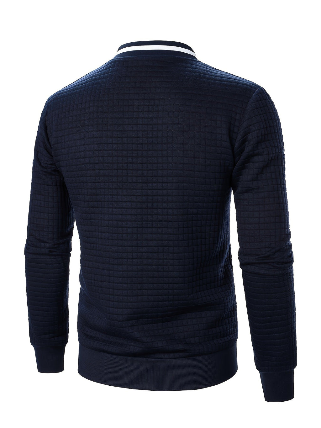 Men's Textured Zip-Up Bomber Jacket