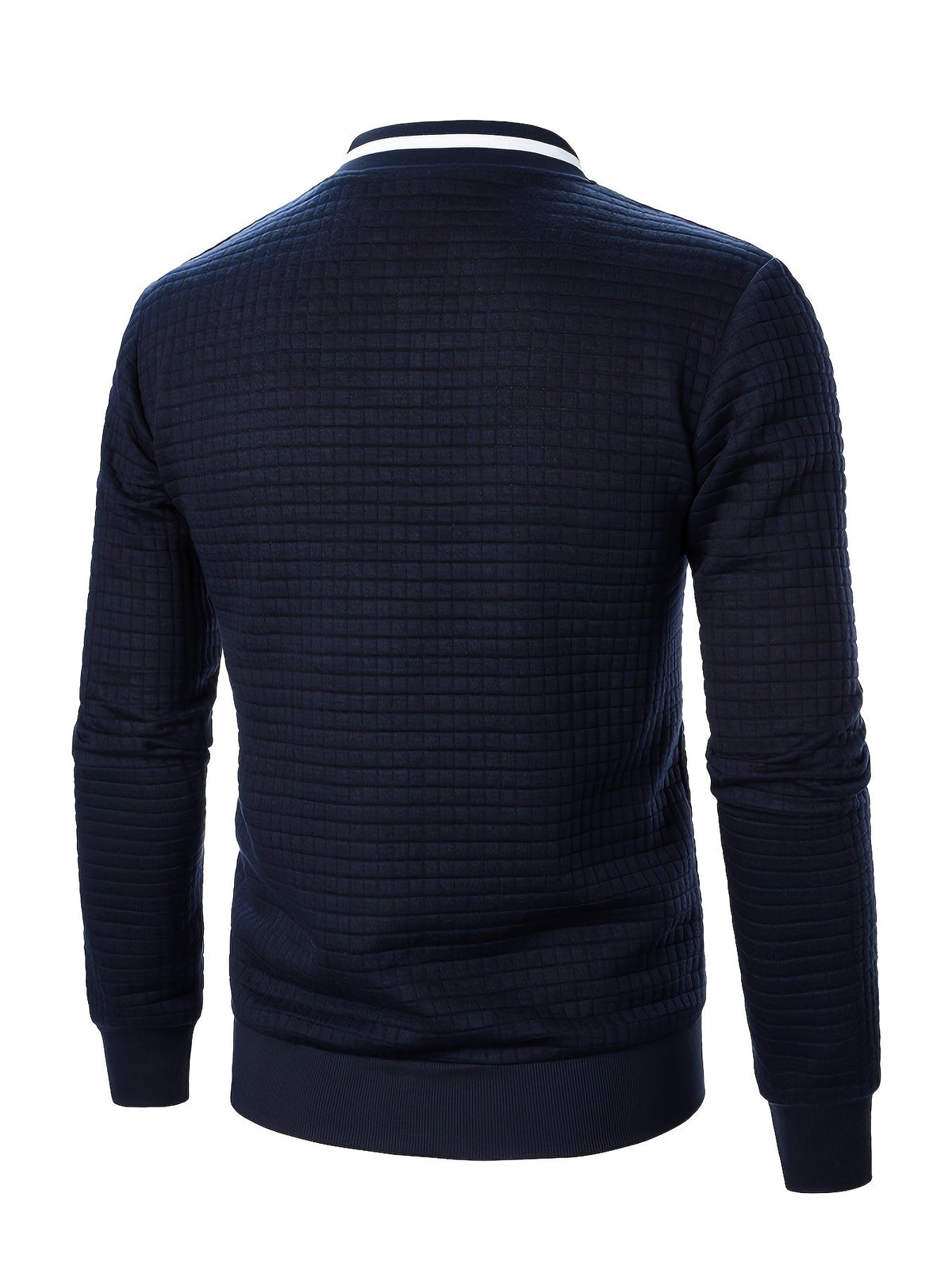 Men's Textured Zip-Up Bomber Jacket