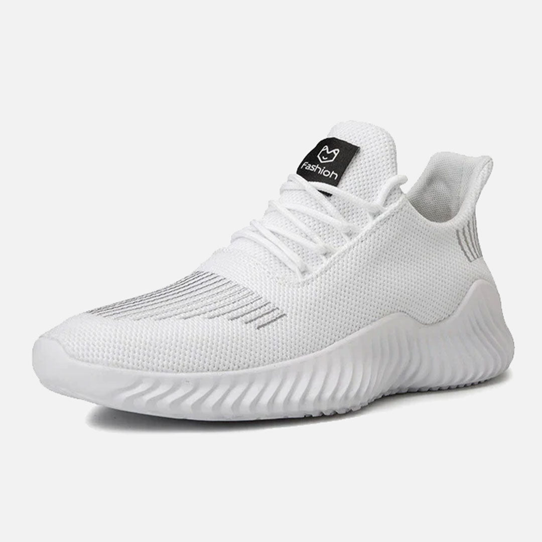 Men's Lightweight Breathable Knit Running Shoes - White