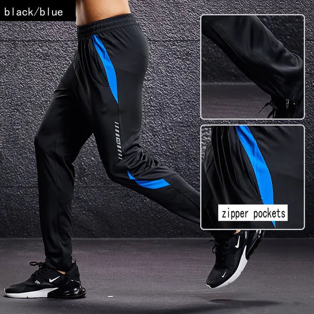 Men's Tapered Jogger Pants with Zip Pockets - Blue