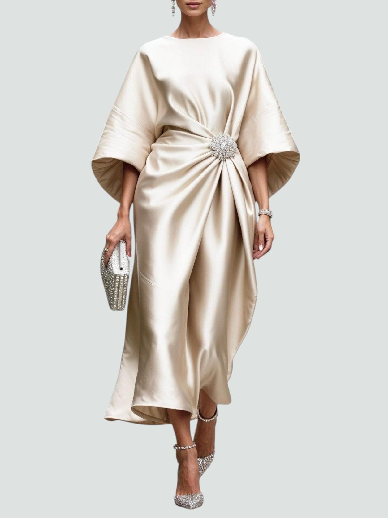Women's Cape Sleeve Maxi Dress
