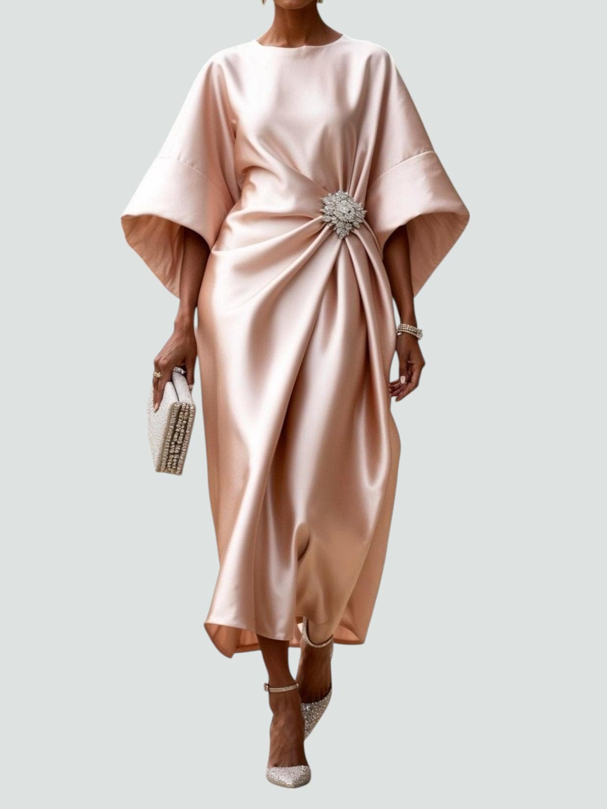 Women's Cape Sleeve Maxi Dress