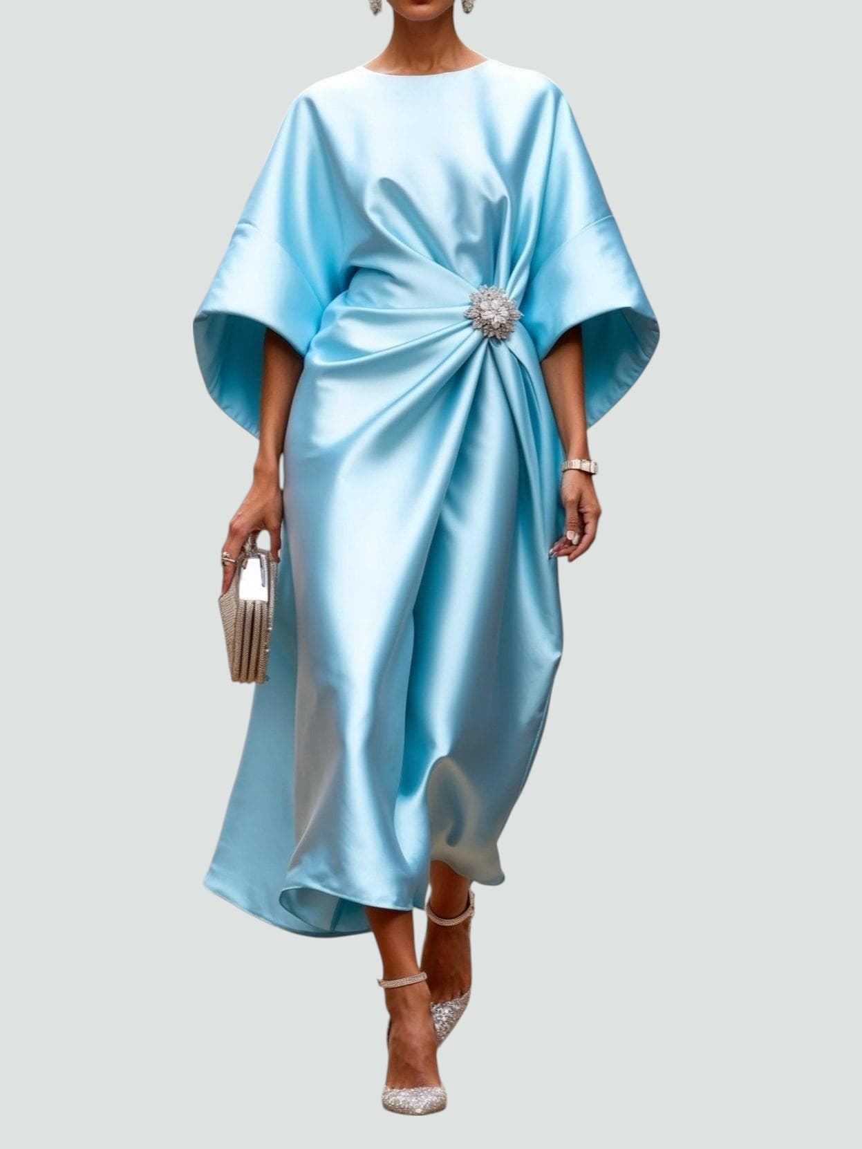 Women's Cape Sleeve Maxi Dress