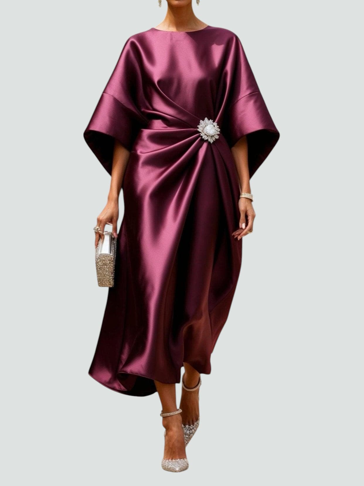Women's Cape Sleeve Maxi Dress