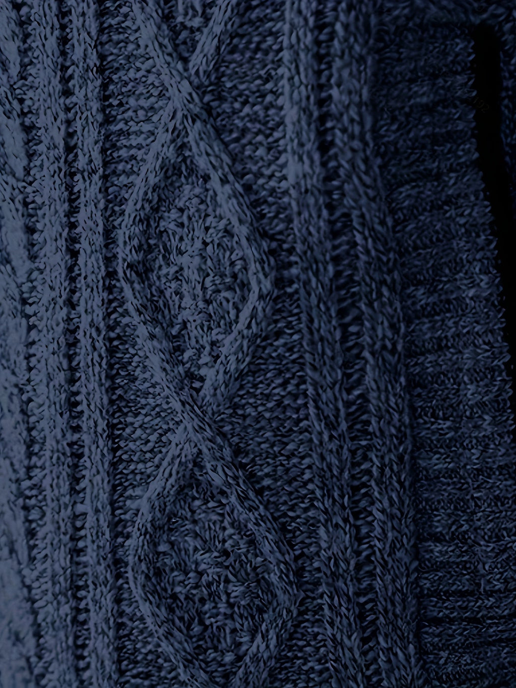 Men's Cable-Knit Stand Collar Full-Zip Cardigan