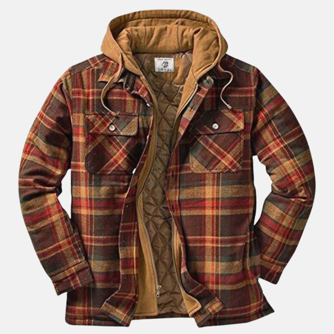 Men's Quilted Hooded Overshirt Jacket
