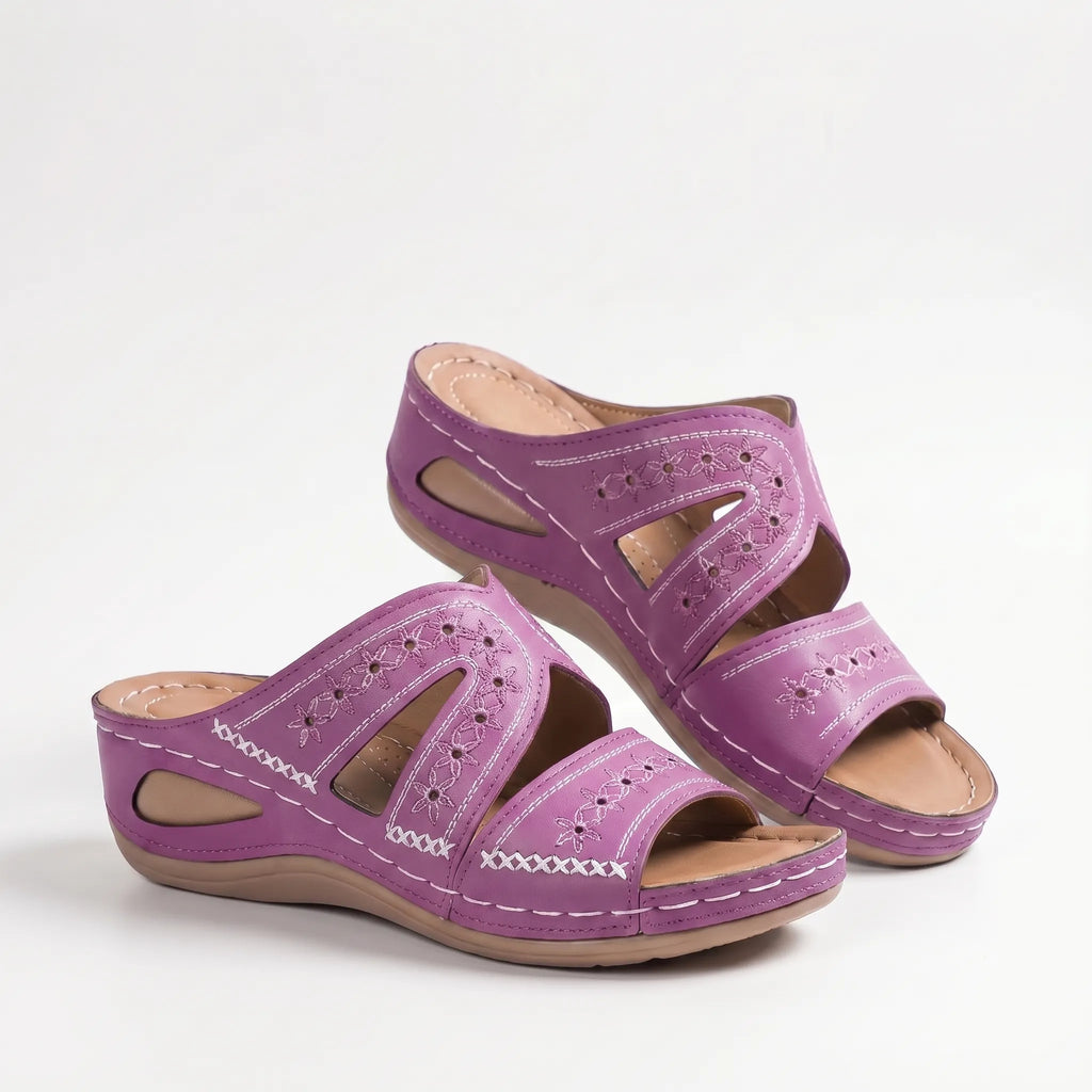 Cutout Wedge Sandals