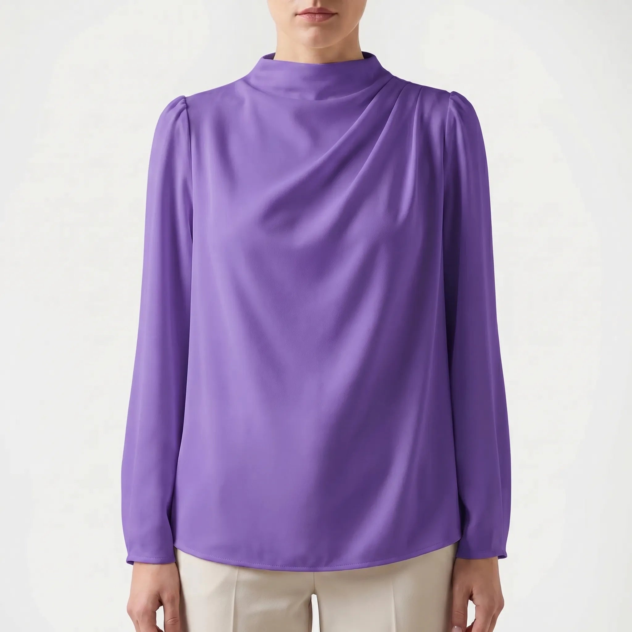 Satin Draped Blouse
