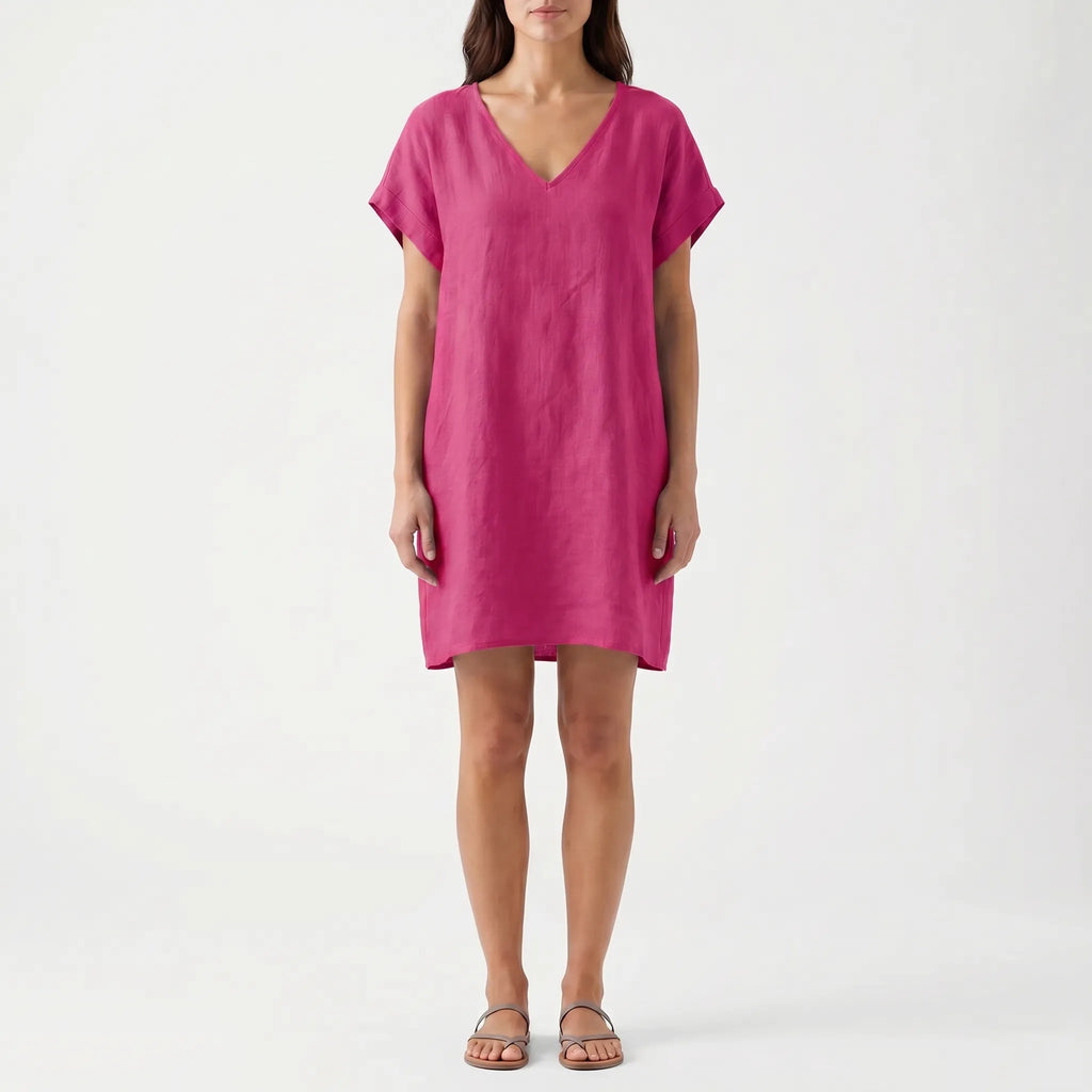 Women's Summer Wrap Midi Dress - Elegant V Neck Sundress
