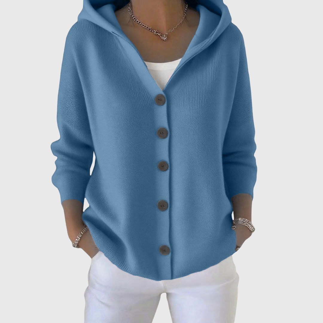 Women's Hooded Button-Up Cardigan