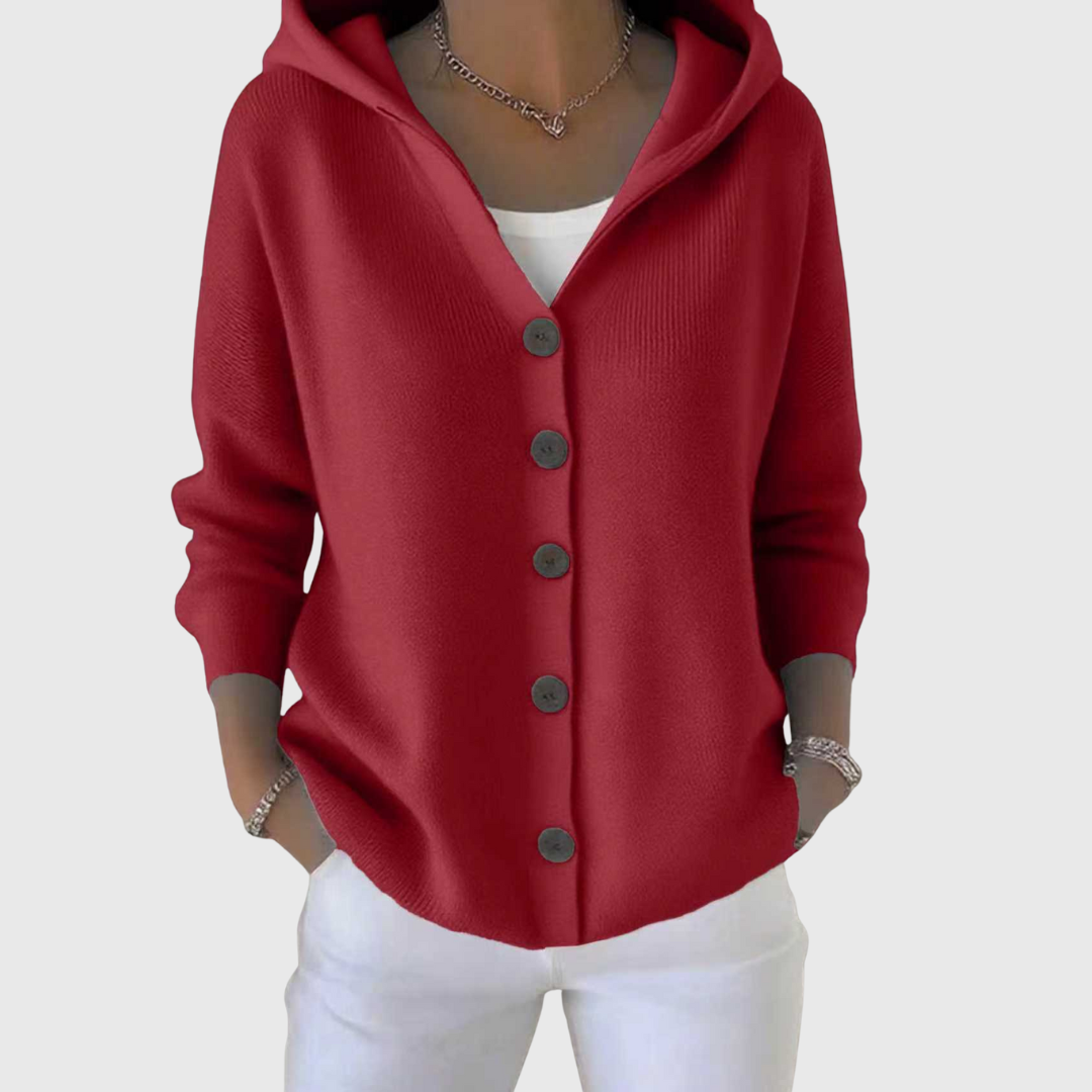 Women's Hooded Button-Up Cardigan