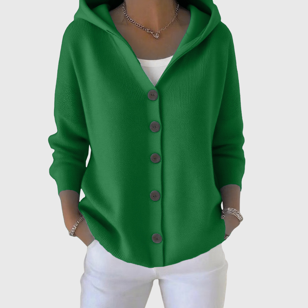 Women's Hooded Button-Up Cardigan