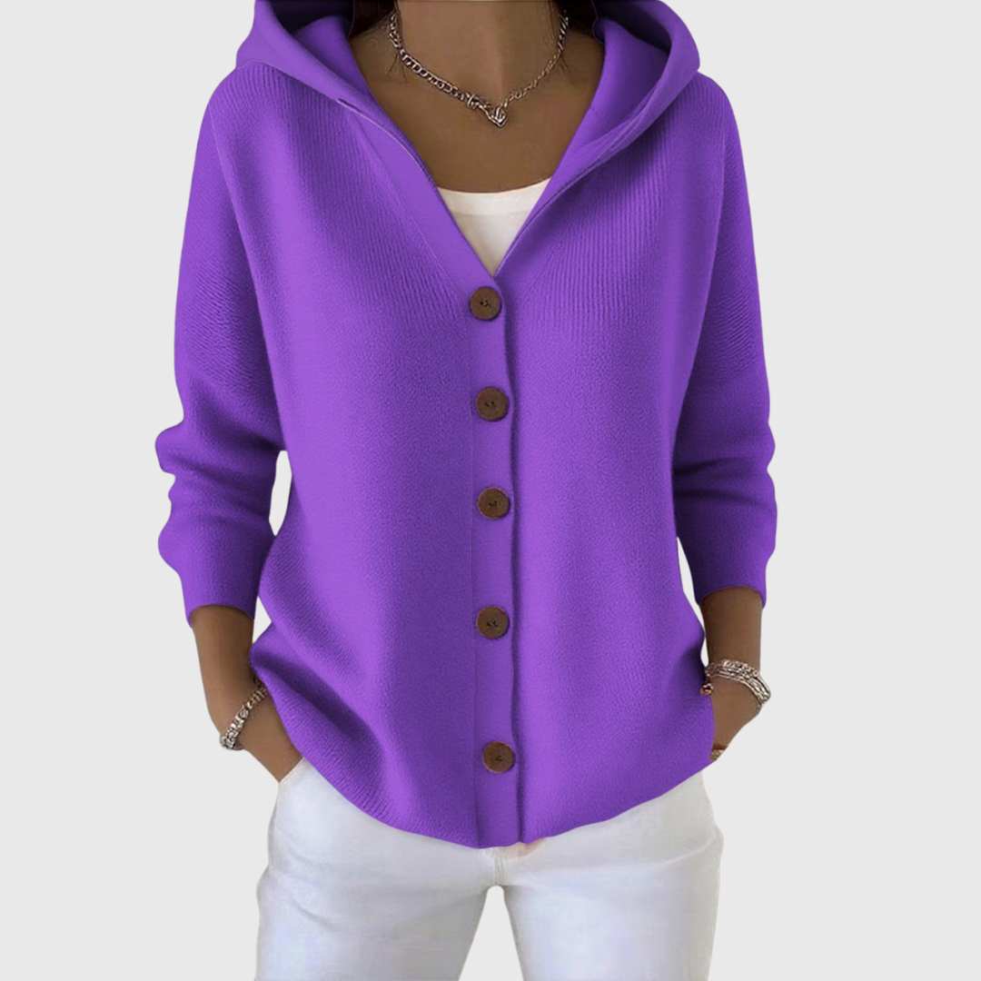 Women's Hooded Button-Up Cardigan