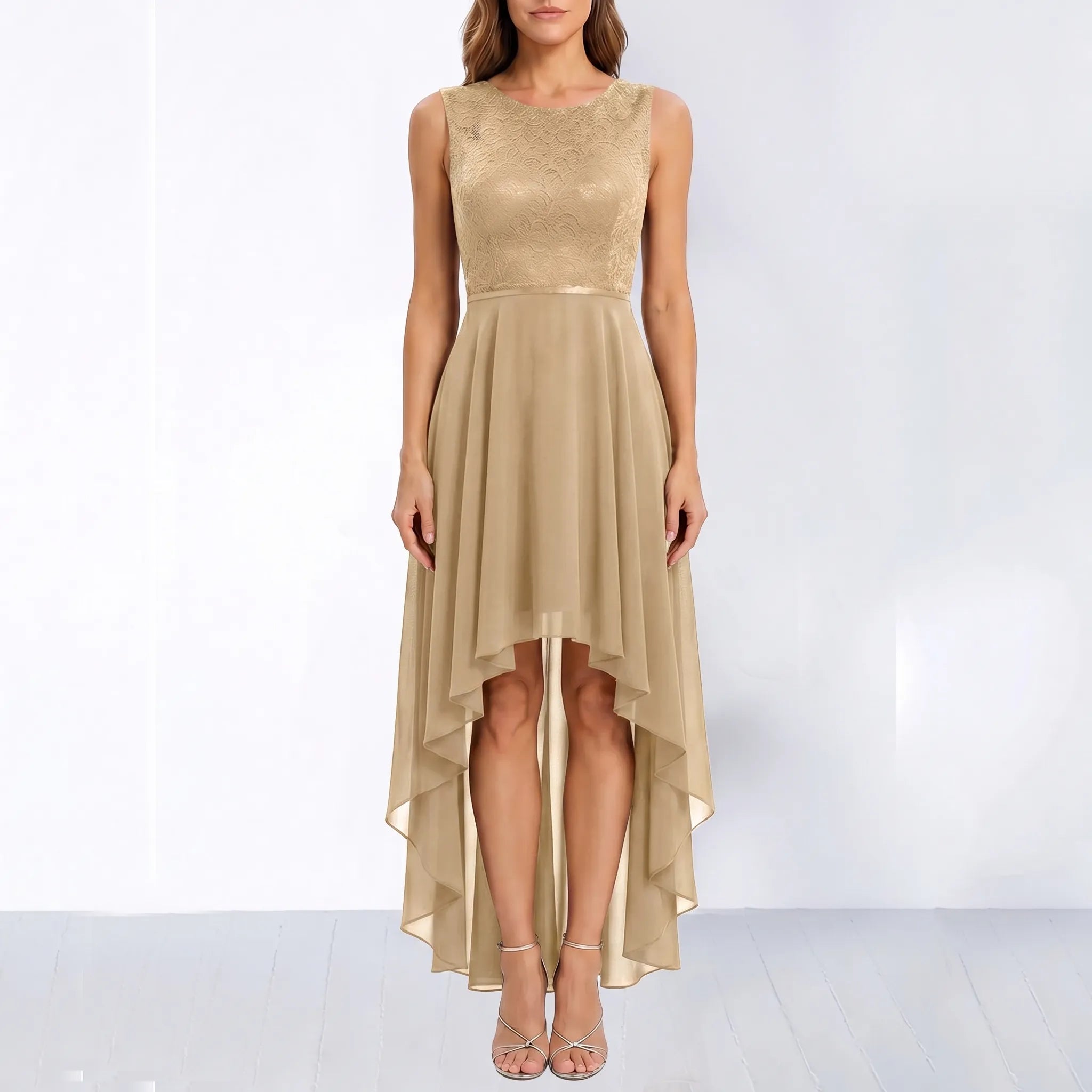 Fit and Flare High-Low Dress