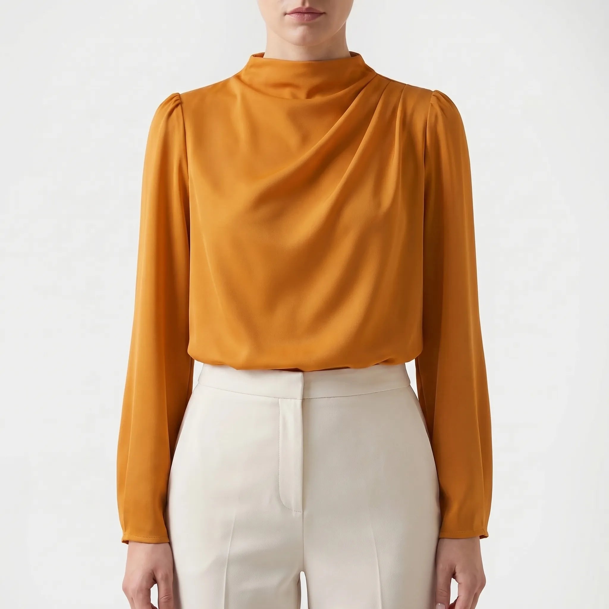 Satin Draped Blouse