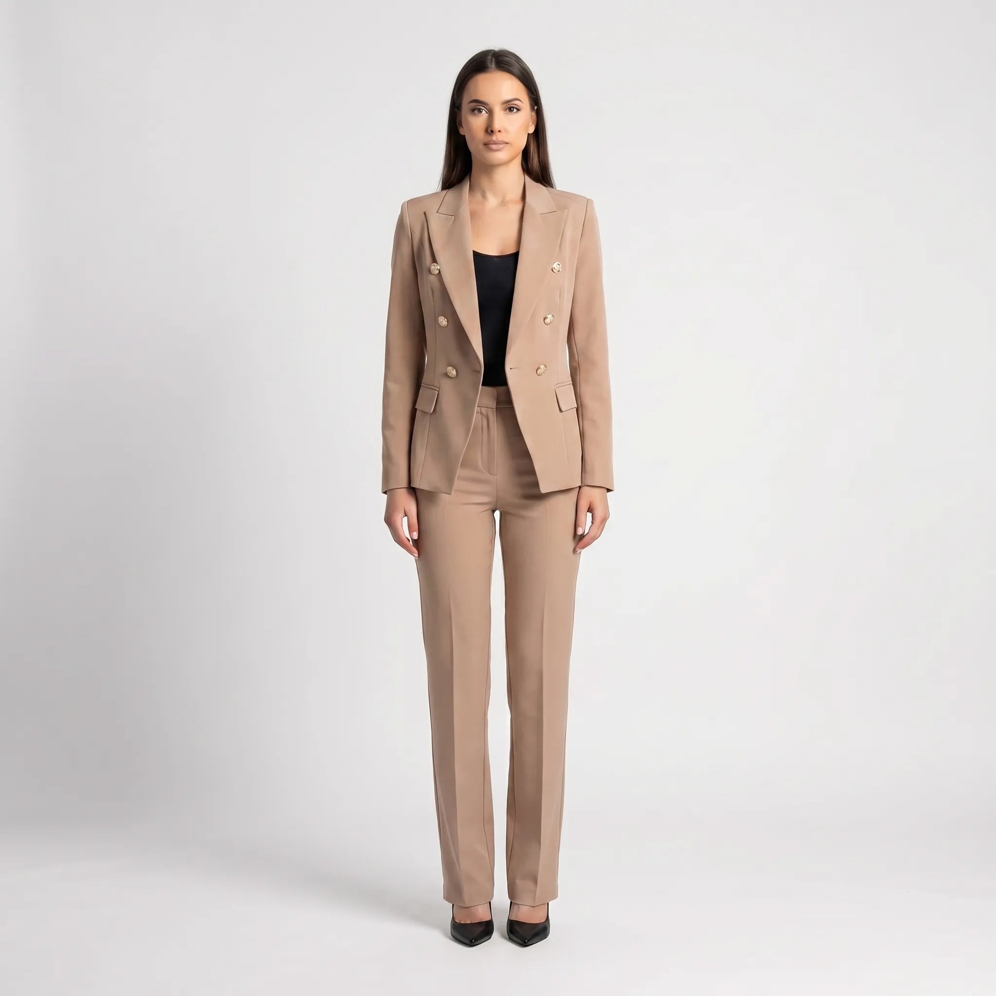 Women's Tailored Blazer and Pants 2 Piece Suit Set