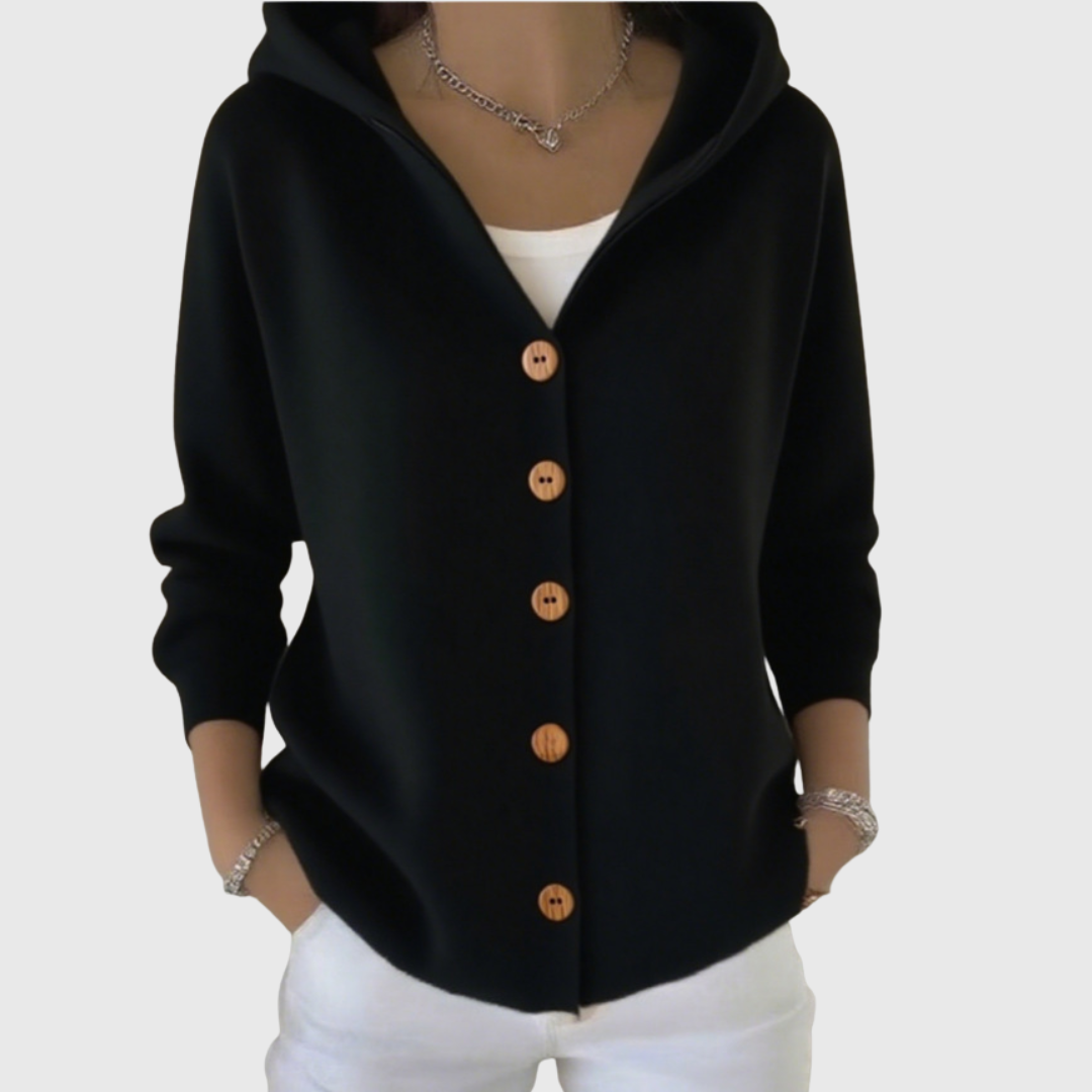 Women's Hooded Button-Up Cardigan