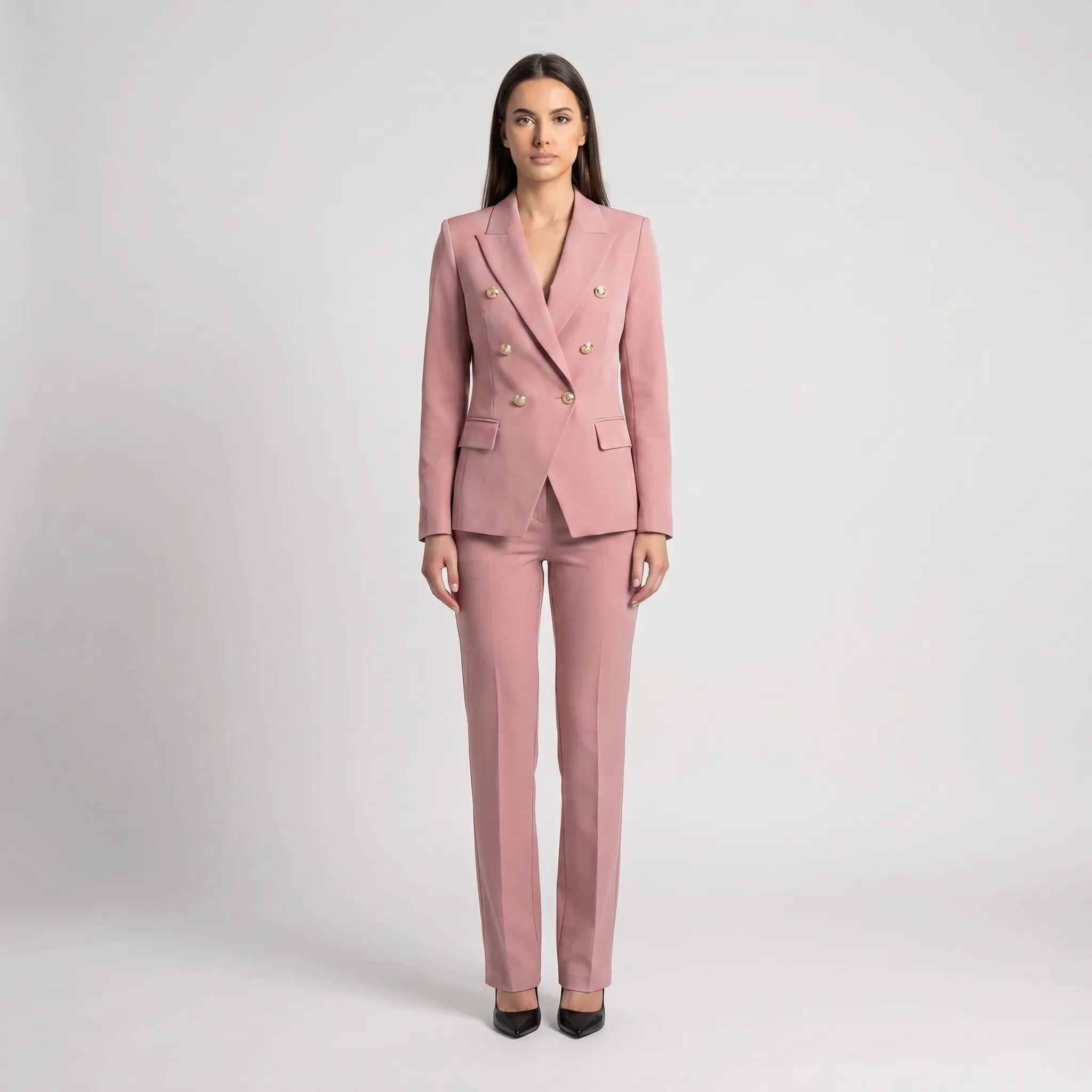 Women's Tailored Blazer and Pants 2 Piece Suit Set
