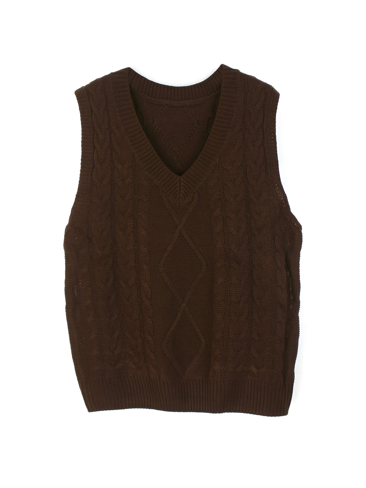 Women's Cable-Knit V-Neck Sweater Vest