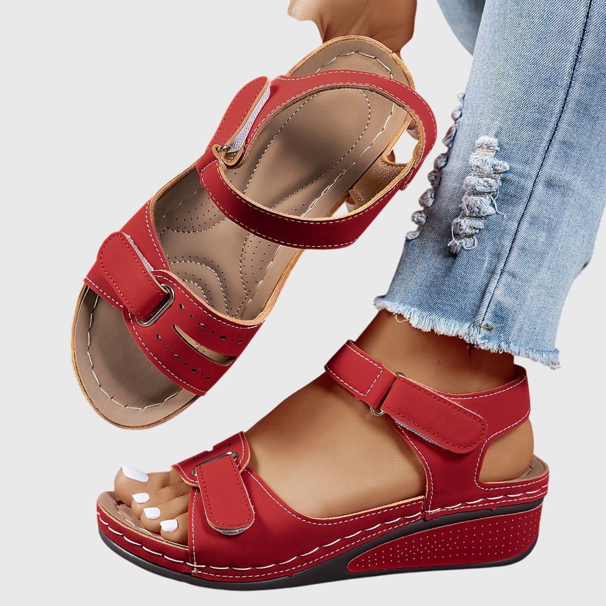 Women's Orthopedic Stretch Comfort Sandals - Red