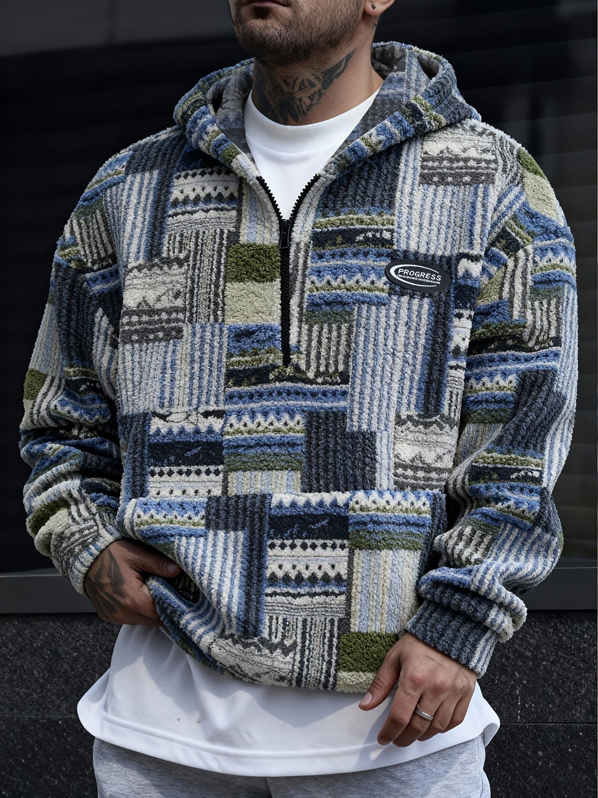 Women's Patterned Plush Quarter-Zip Pullover