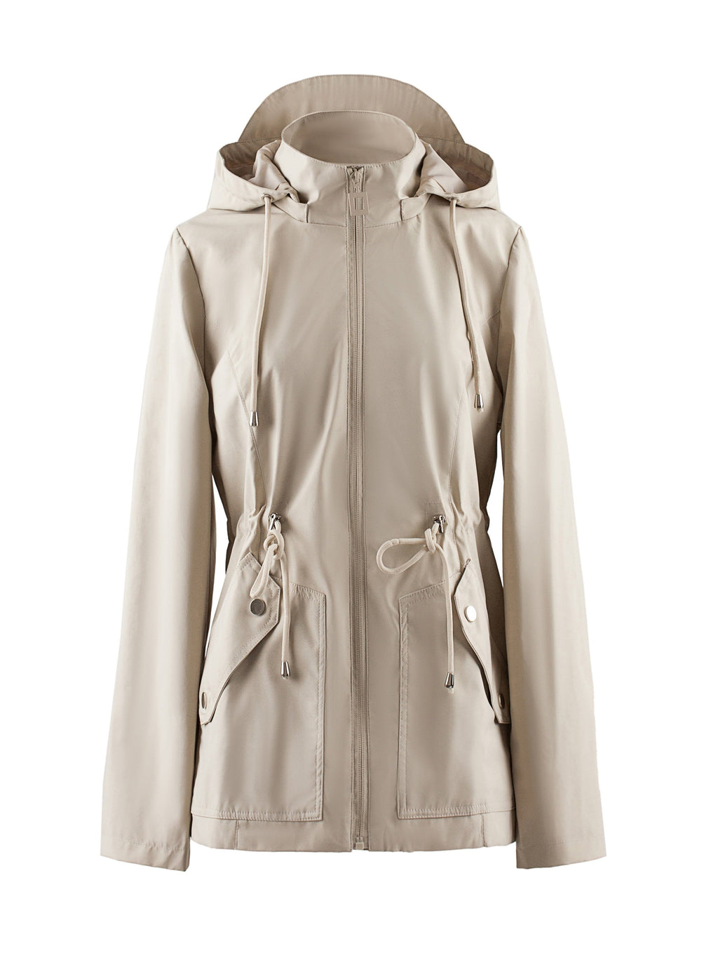 Women's Lightweight Hooded Jacket with Drawstring Waist
