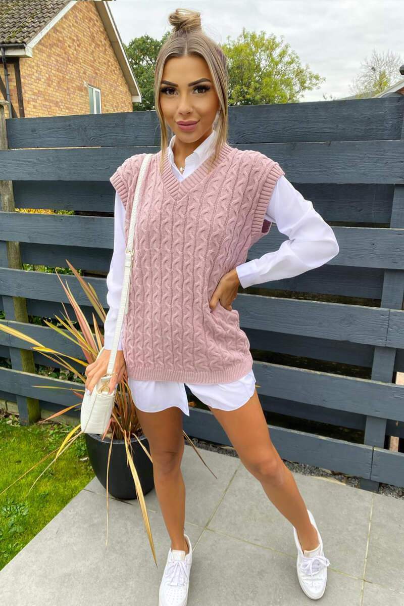 Women's Cable Knit Two-Piece Set