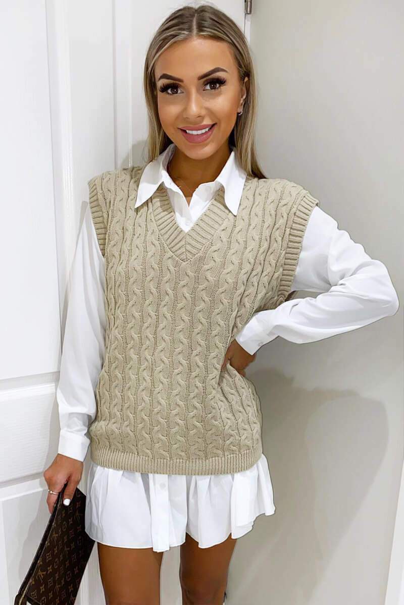 Women's Cable Knit Two-Piece Set