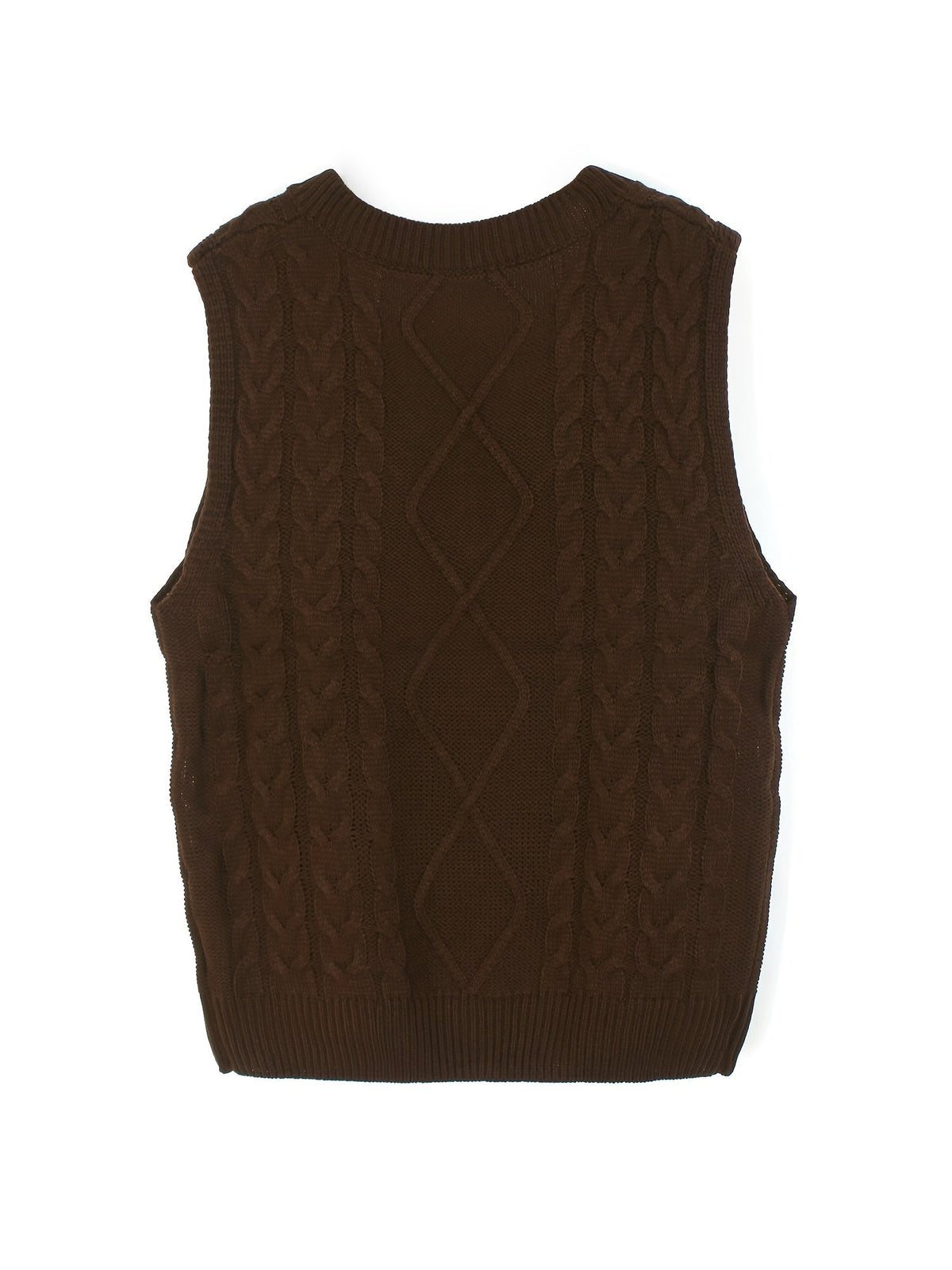 Women's Cable-Knit V-Neck Sweater Vest