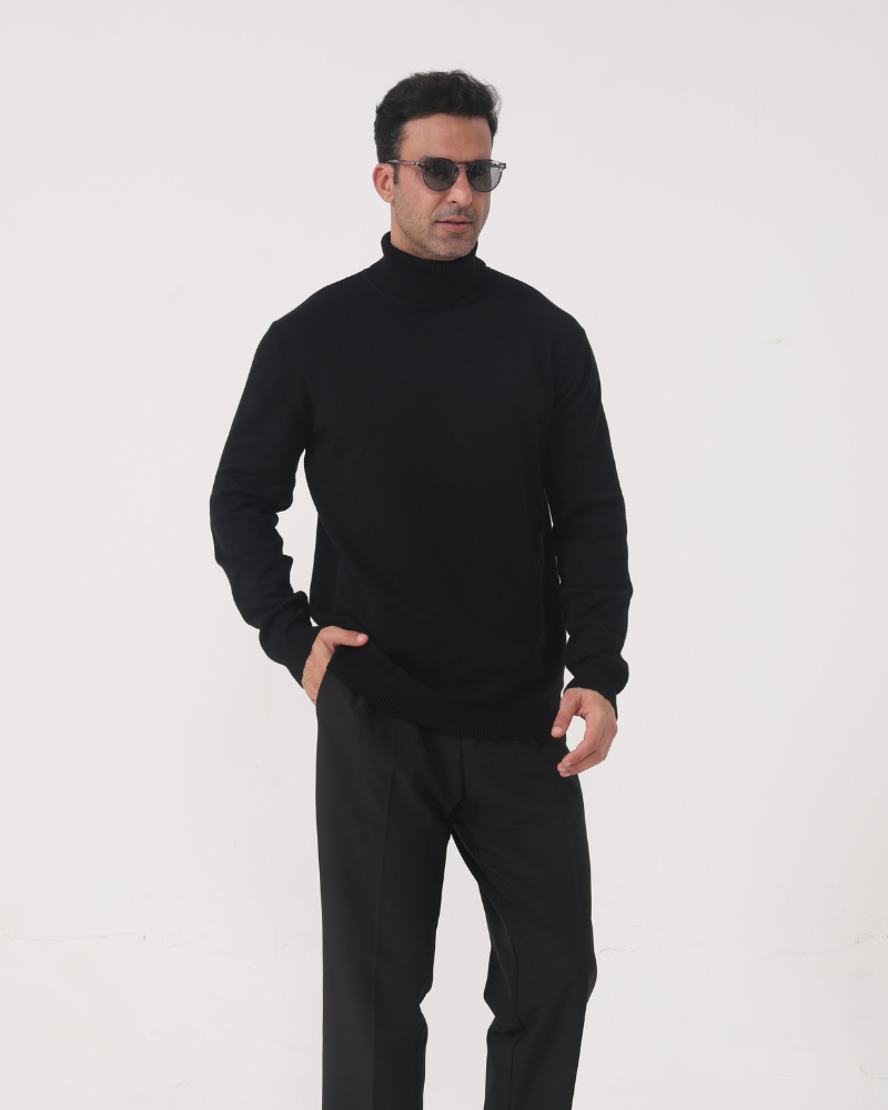 Men's Fine Knit Turtleneck Sweater