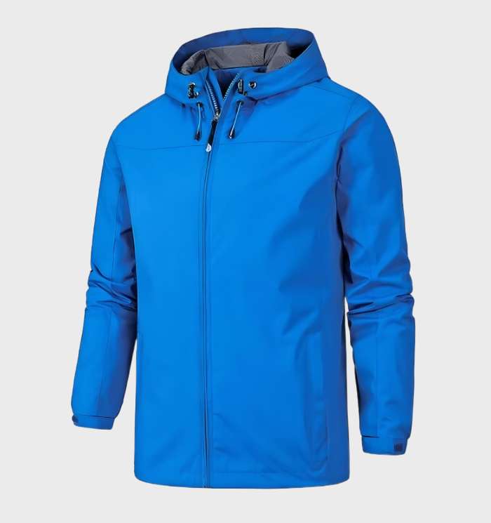Men's Lightweight Hooded Shell Jacket - Blue