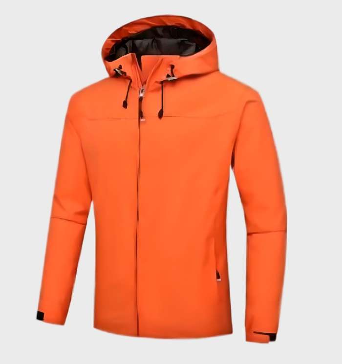Men's Lightweight Hooded Shell Jacket - Orange