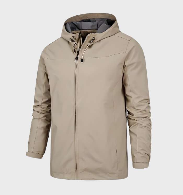 Men's Lightweight Hooded Shell Jacket - Beige