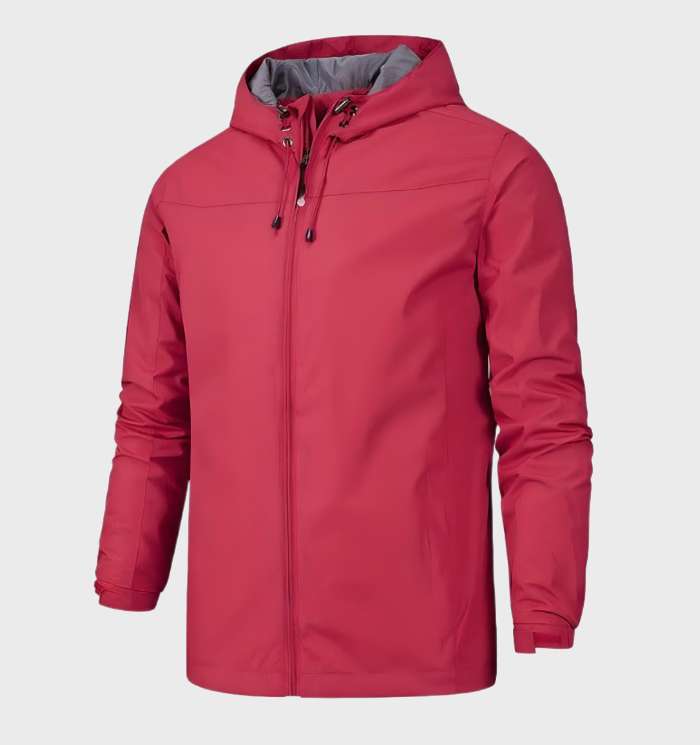 Men's Lightweight Hooded Shell Jacket - Red